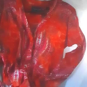 Blouse/Sweater Buttoned. Pockets at front, Soft Polyester, M Pics for measures.